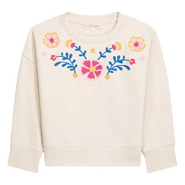 Sudadera bordada Estella | Crema