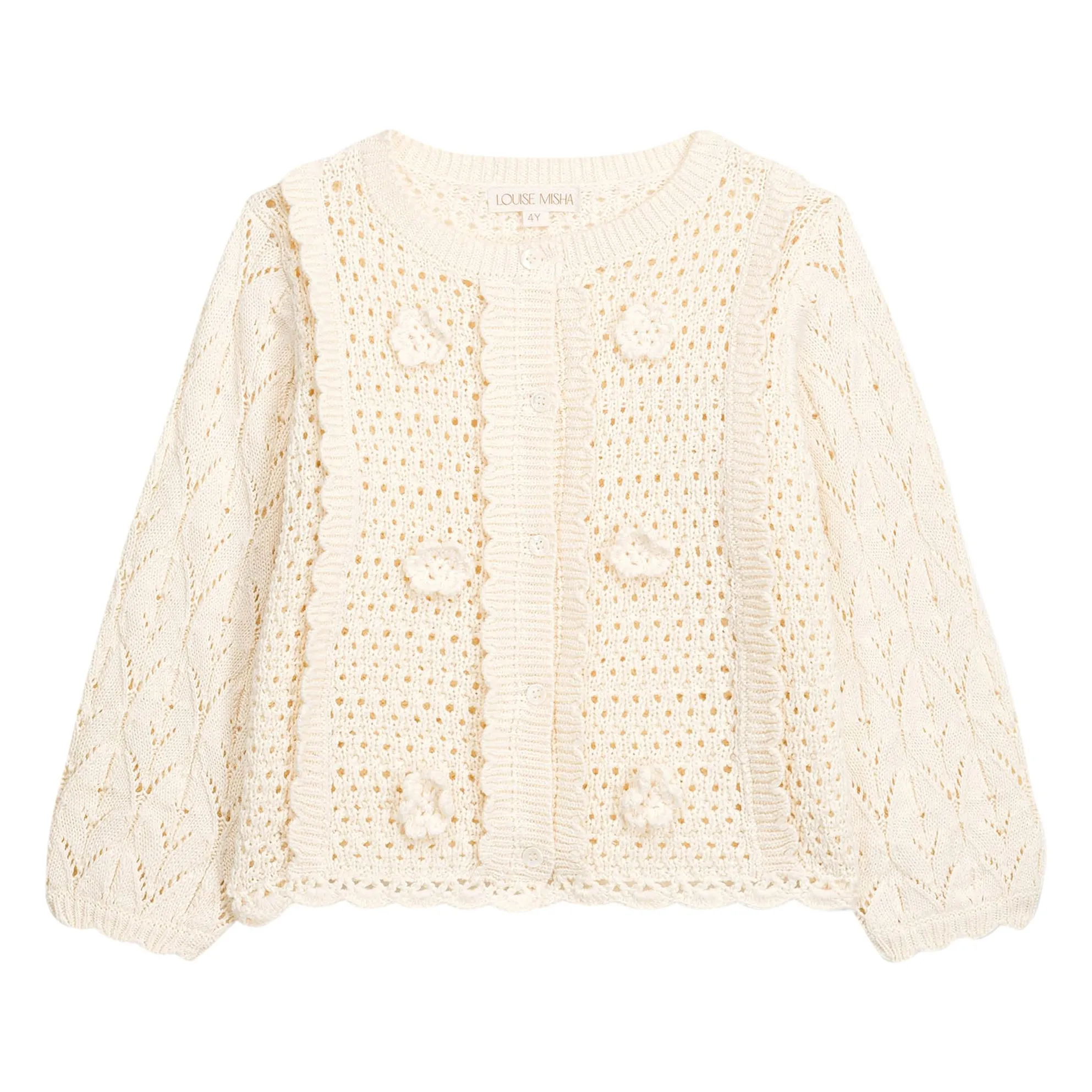 Louise Misha Cream Chai Openwork Vest