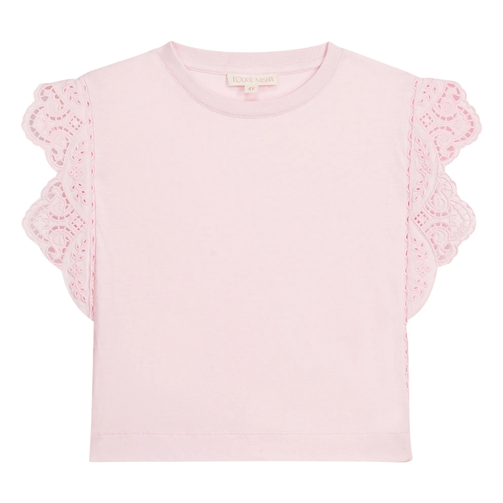 T-shirt Brodé Malalia Coton Bio | Rose- Image produit n°0