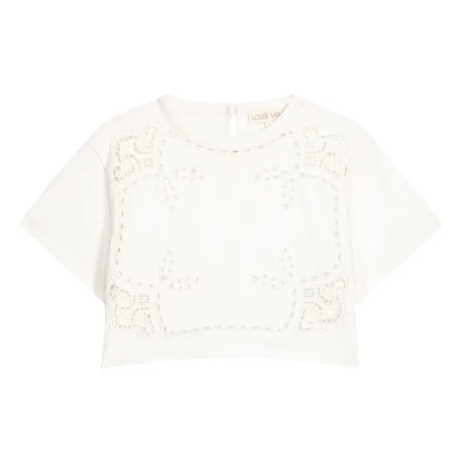 Camiseta calada de algodón ecológico Kalistee | Blanco