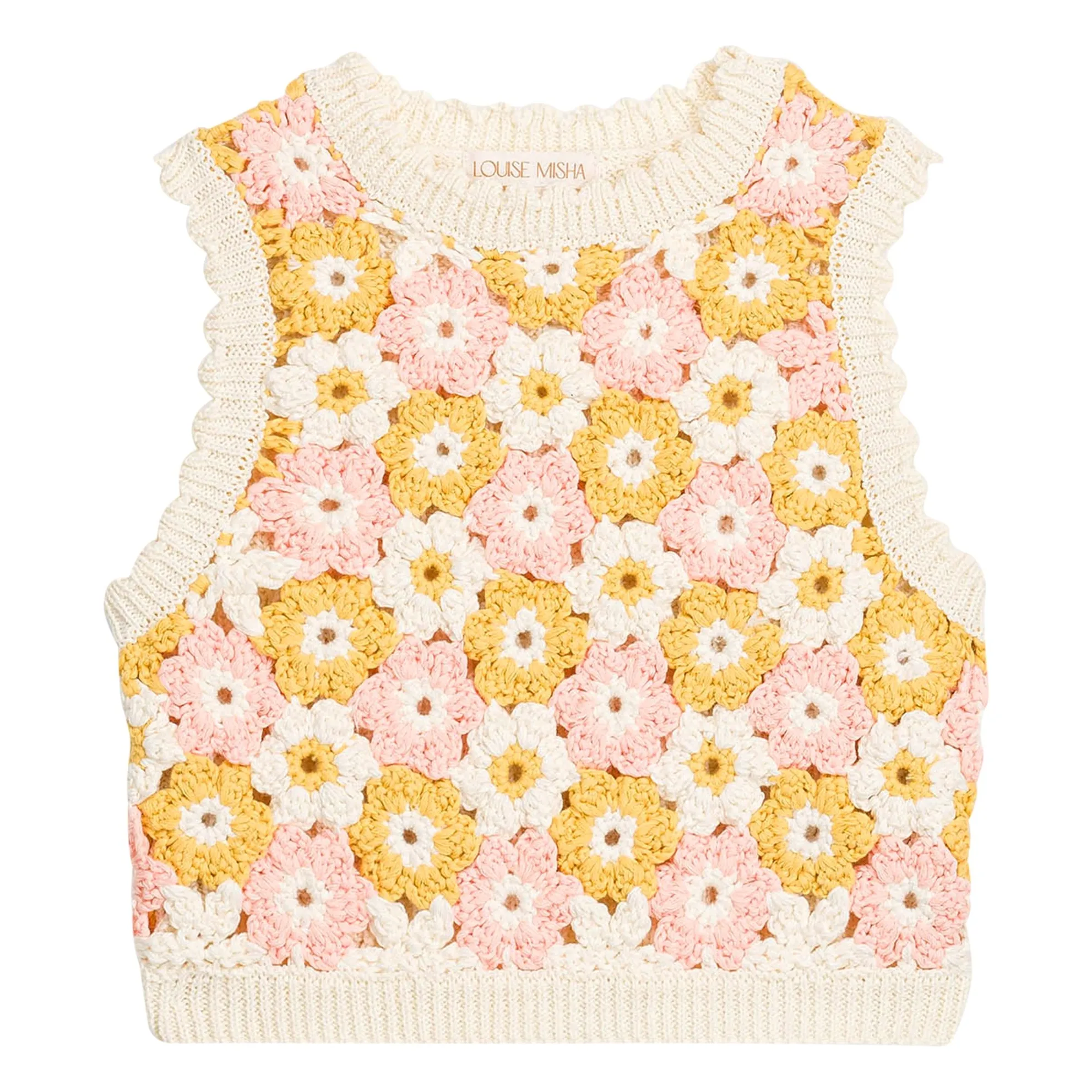 Louise Misha Cream Top Brodé Rynia Maille