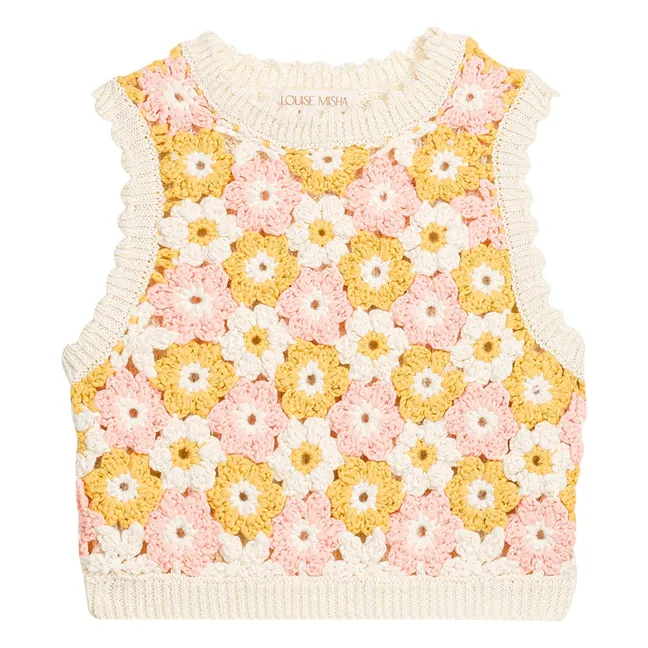 Top de punto Rynia bordado | Crema