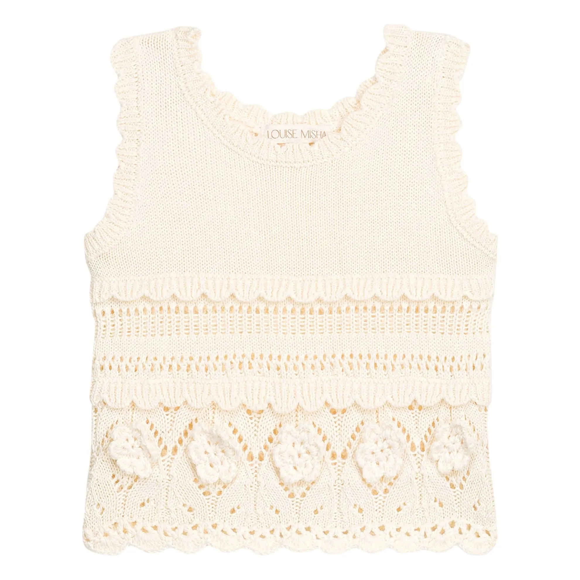Louise Misha Cream Maelyse Maille Embroidered Top