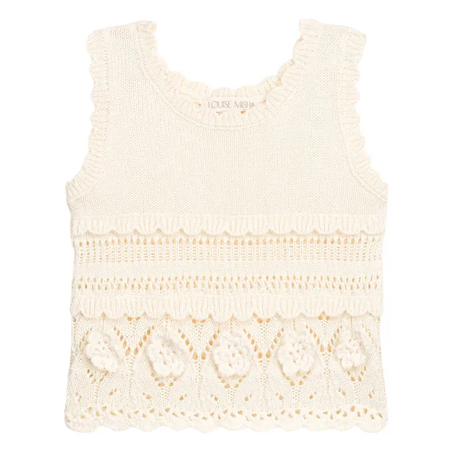 Top bordado Maelyse Maille | Crema