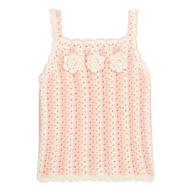 Larya Striped Mesh Top | Pink