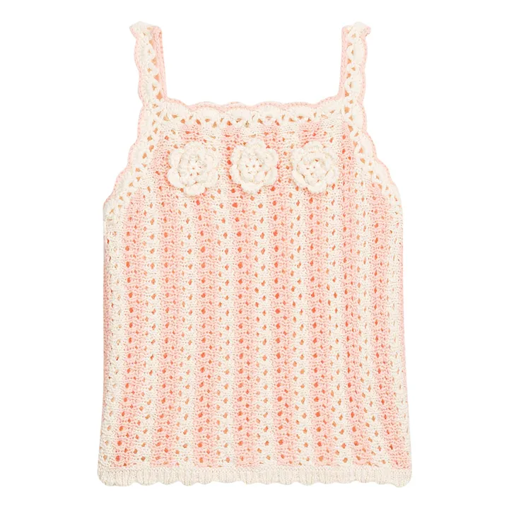 Larya Striped Mesh Top | Pink- Product image n°0