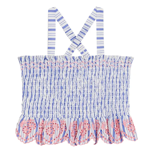 Top Froncé Florentina Popeline Coton Bio | Crème