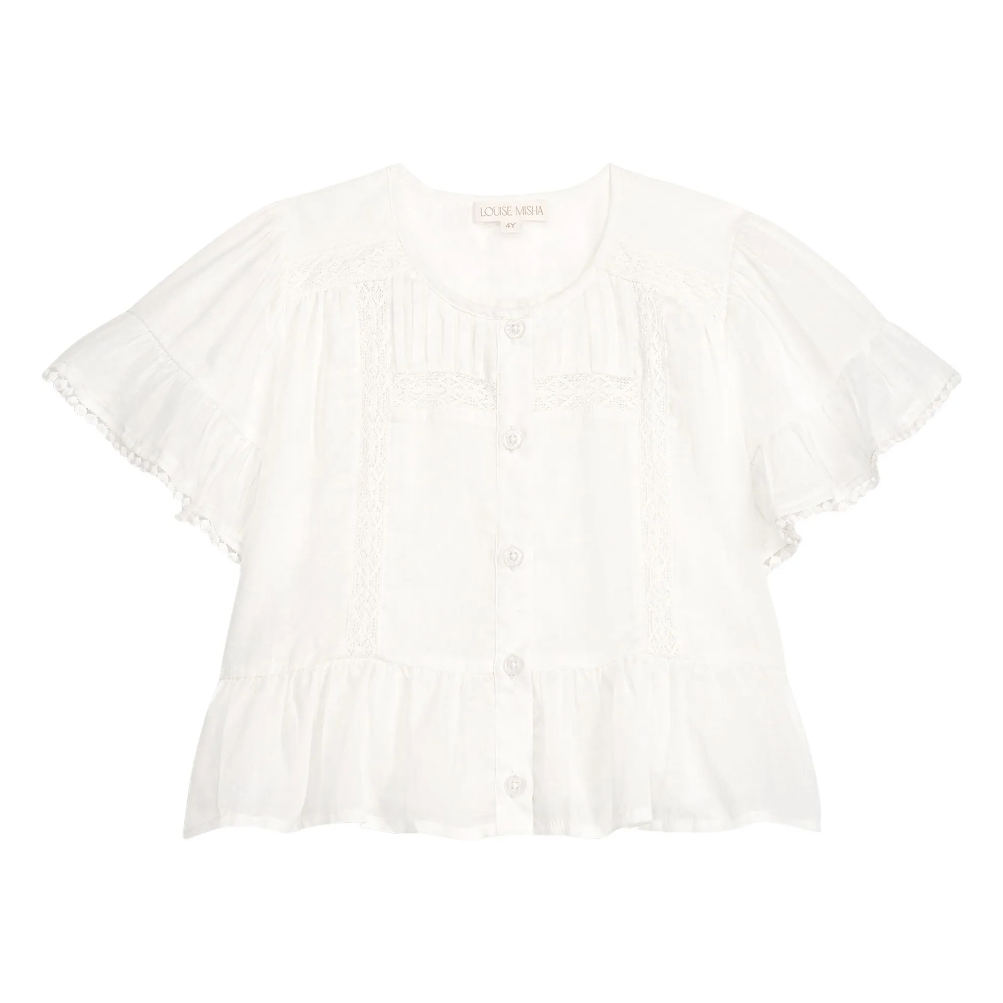Louise Misha White Ruffled Blouse Amalia Organic Cotton