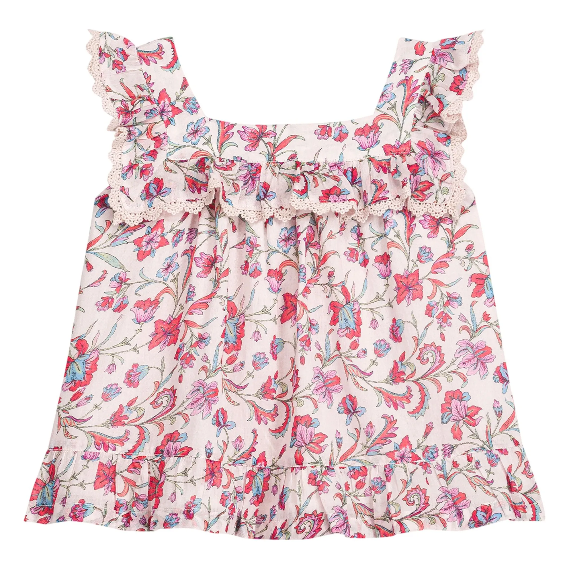 Louise Misha Cream Blouse Inessa Fleurie Coton Bio