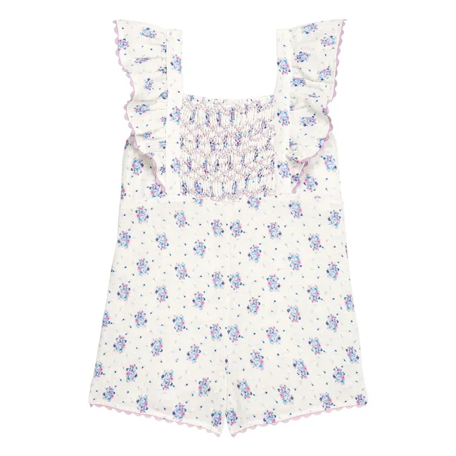 Playsuit floreale Shalina | Crema