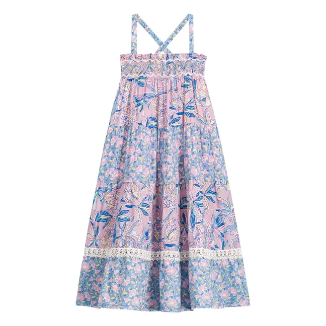 Marcelinette Vestido sin tirantes de algodón orgánico floreado | Violeta