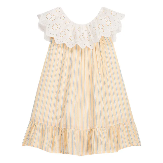Robe Danya Rayée Coton Bio | Jaune