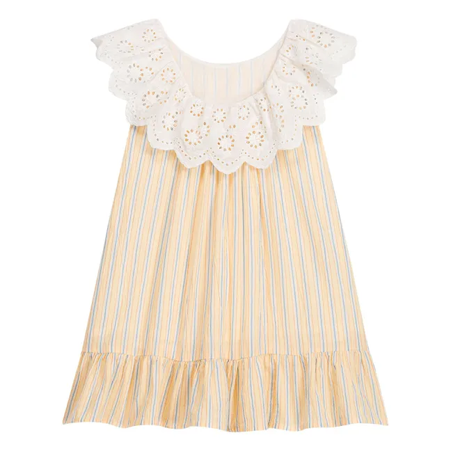 Robe Danya Rayée Coton Bio | Jaune
