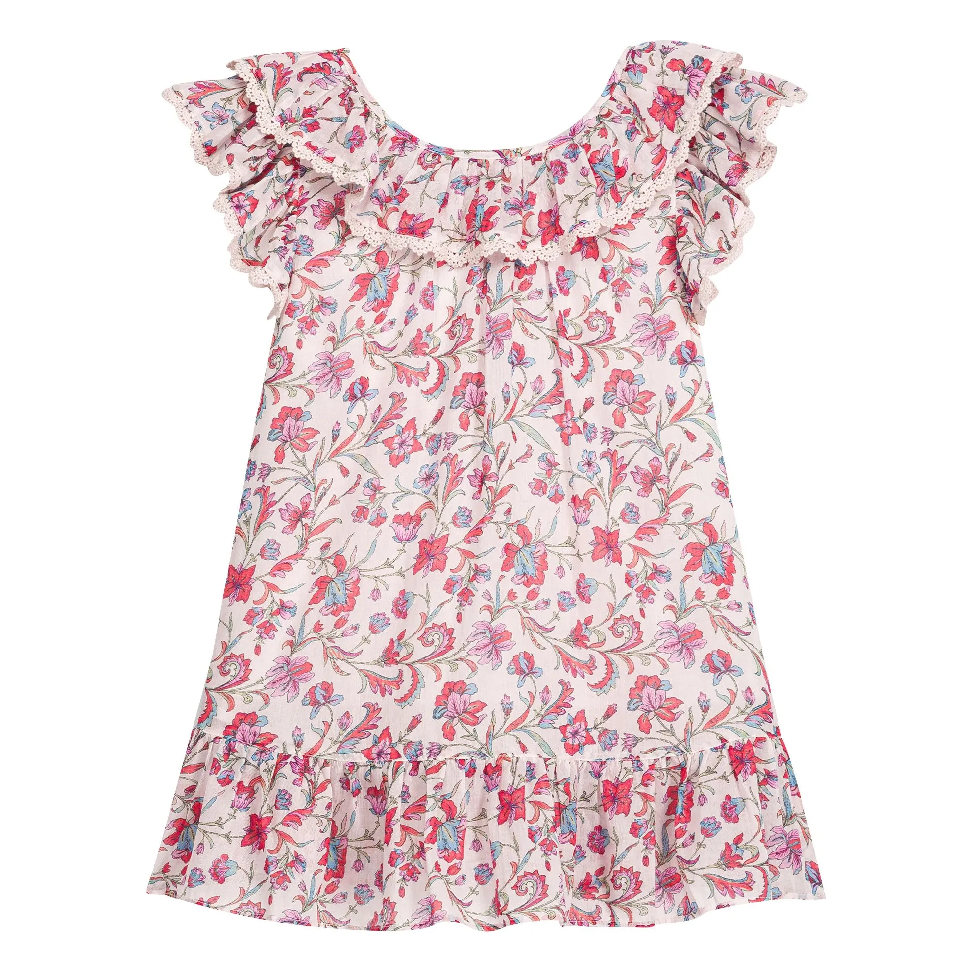Louise Misha Cream Natiyana Fleurie Organic Cotton Dress