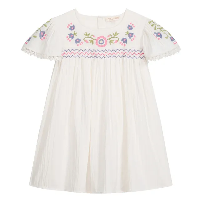 Vestido Ana Bordado Algodón Ecológico | Blanco