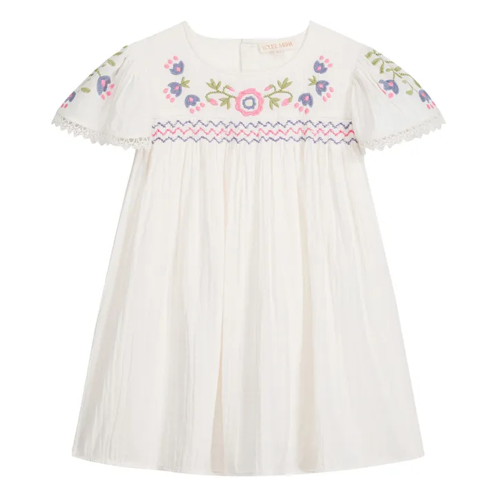 Ana embroidered dress Organic cotton | White- Product image n°0