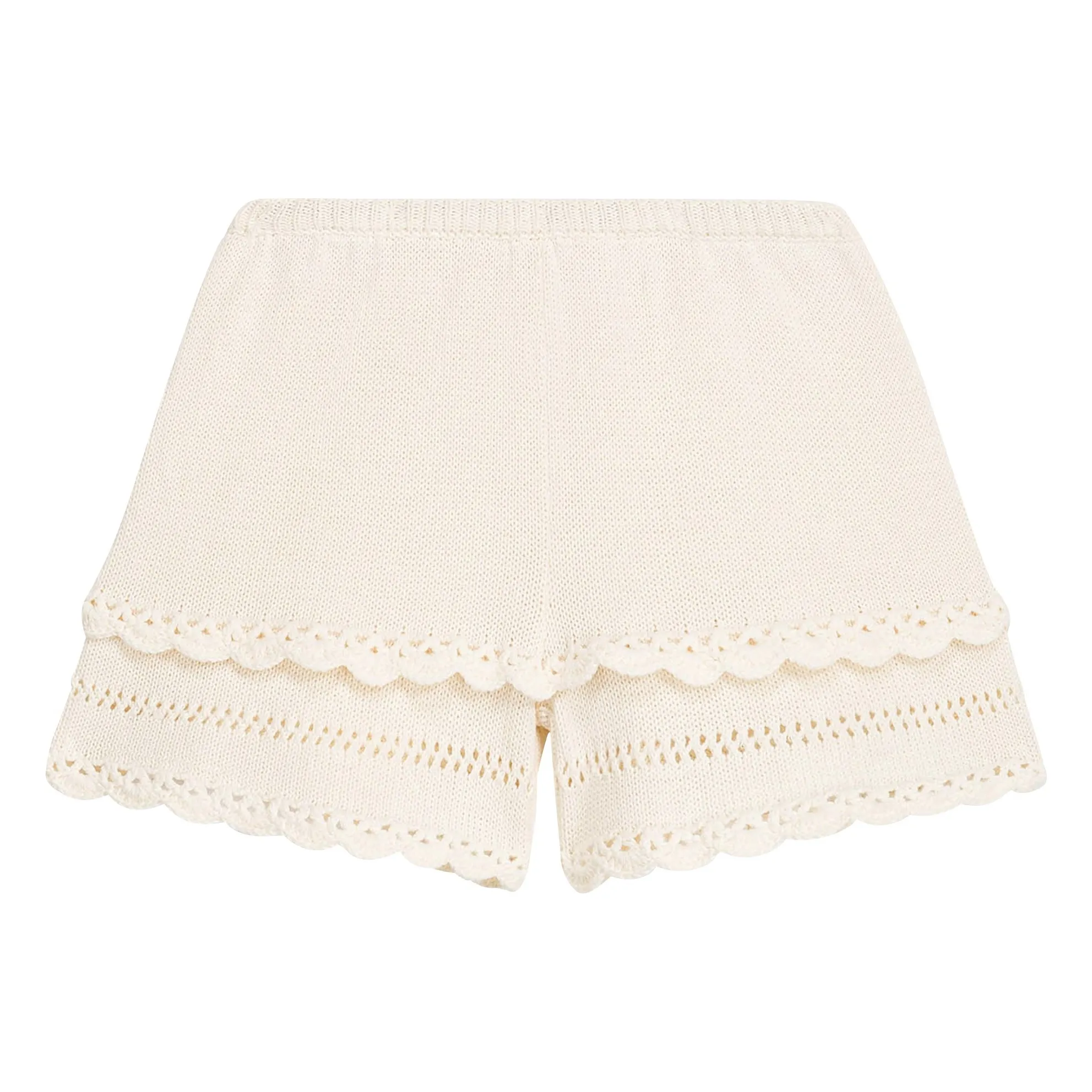 Louise Misha Cream Mekylane Mesh Openwork Shorts