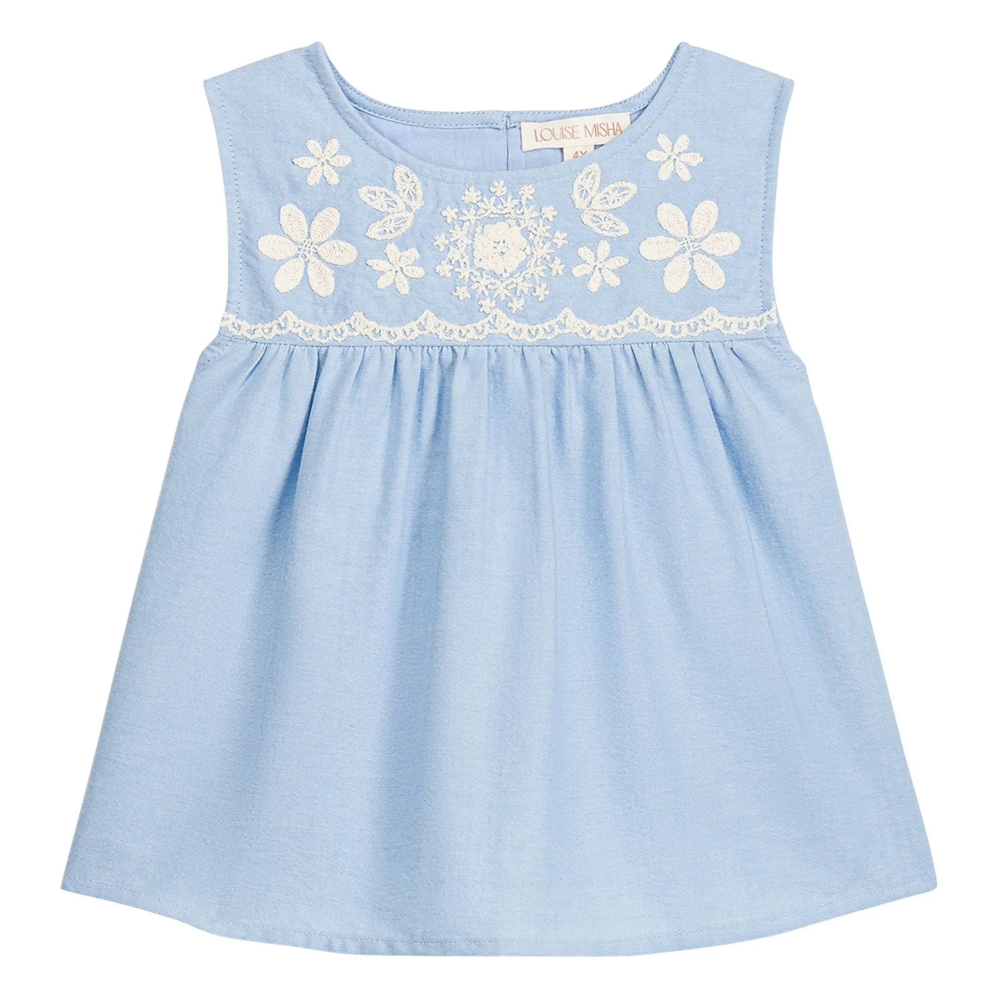 Top Brodé Malaya Coton Bio | Bleu- Image produit n°0