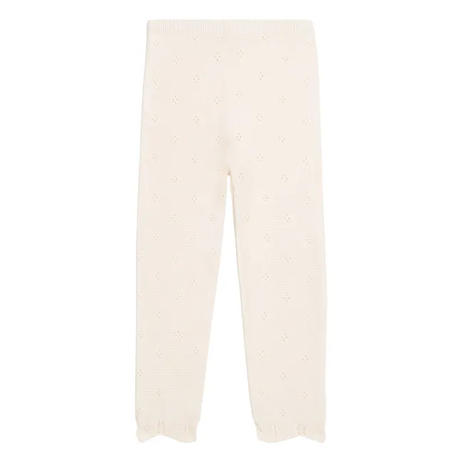 Legging Manou Maschenware | Cremefarben