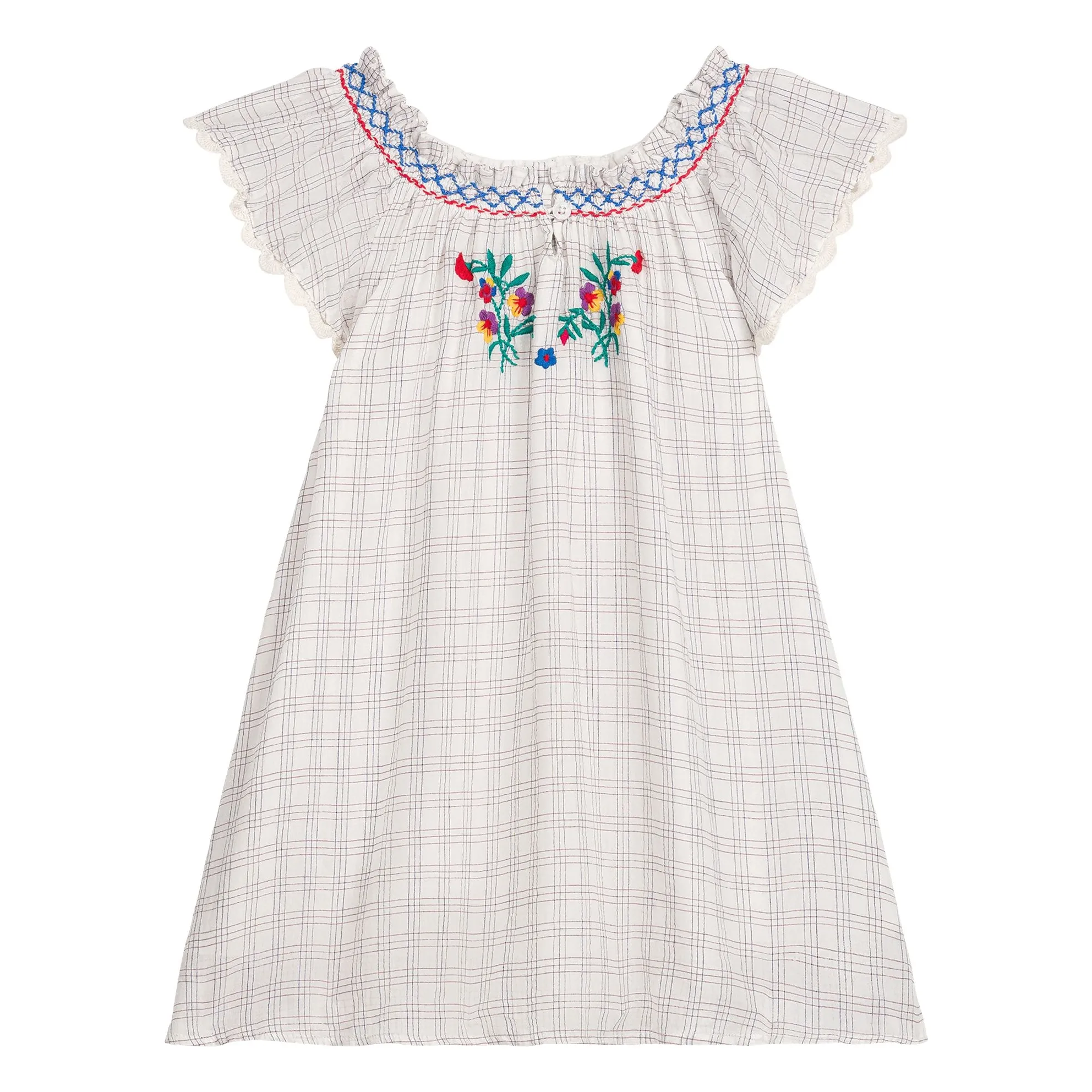 Louise Misha Cream Embroidered Dress Edith Carreaux Organic Cotton