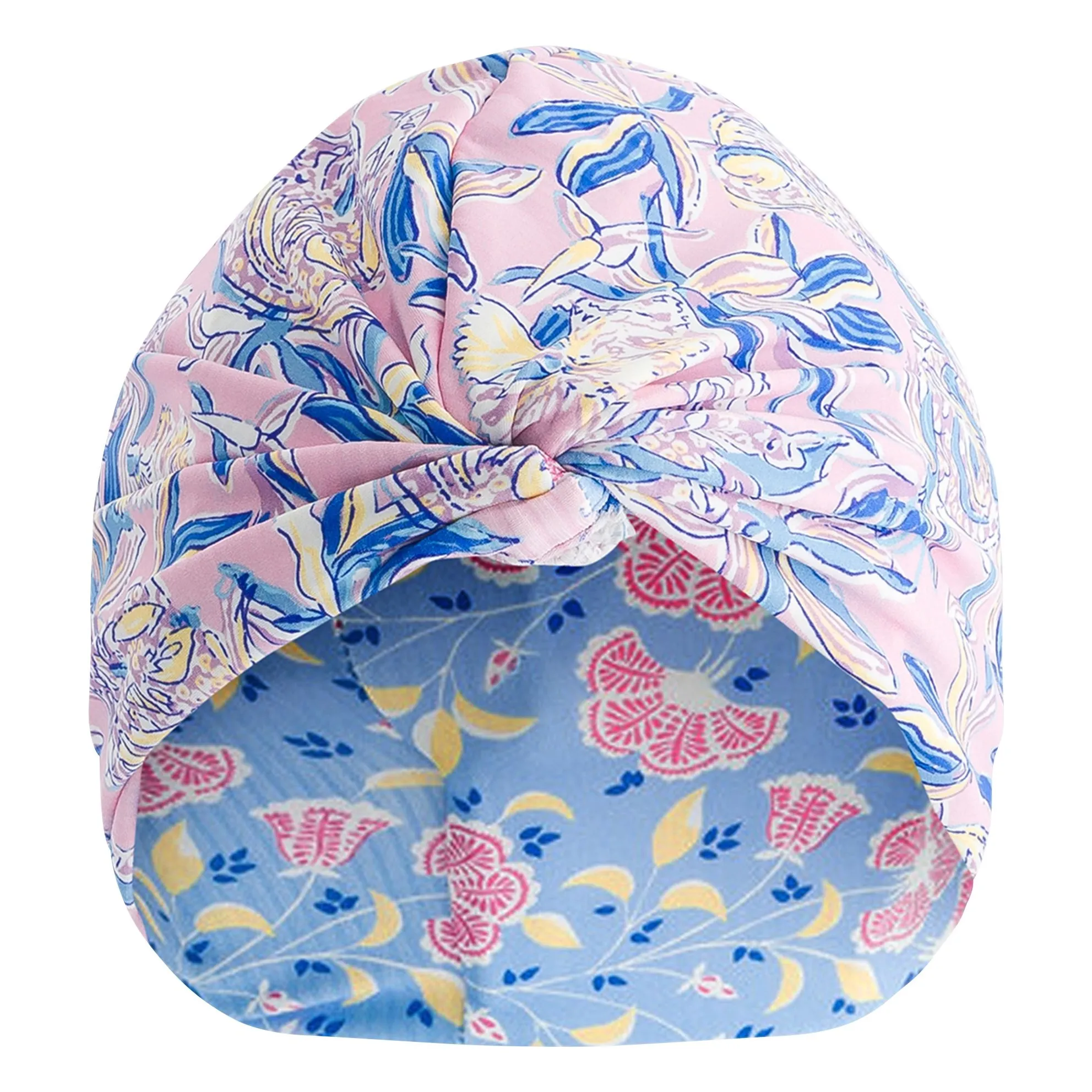Bonnet de Bain Abina Fleuri Fibres Recyclées | Bleu- Image produit n°0