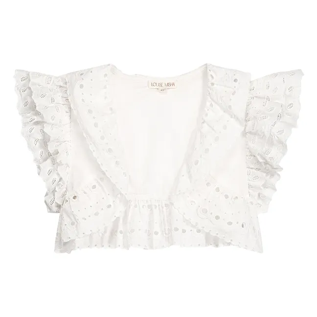 Bestickter Bolero Moana Bio-Baumwolle | Weiß