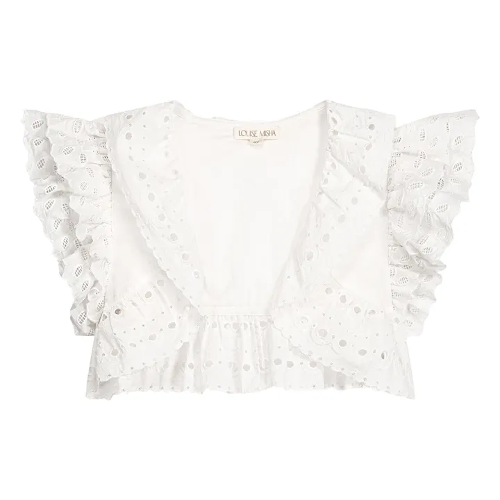 Bolero bordado de algodón orgánico Moana | Blanco- Imagen del producto n°0