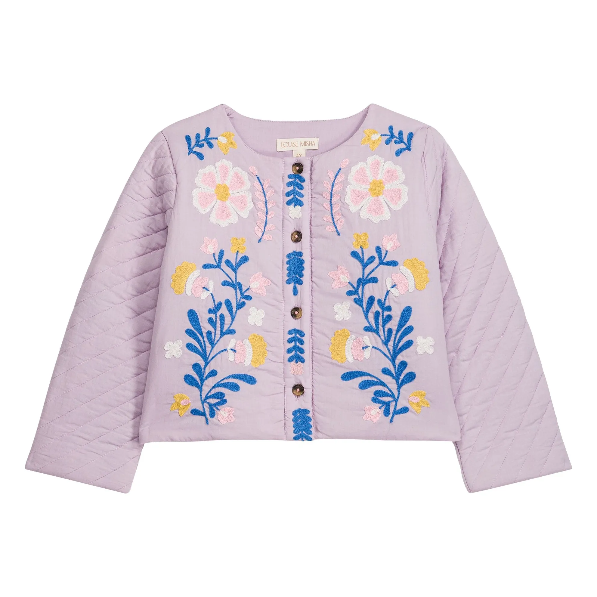 Louise Misha Mauve Orisha Fleurie Organic Cotton Quilted Jacket