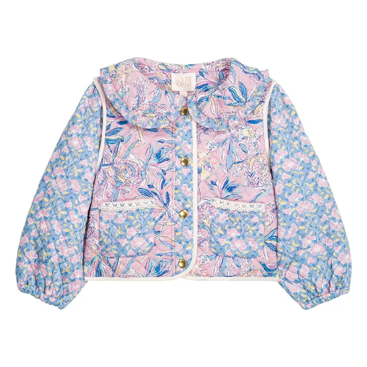 Chaqueta acolchada de algodón orgánico Joulia Fleurie | Azul- Imagen del producto n°0