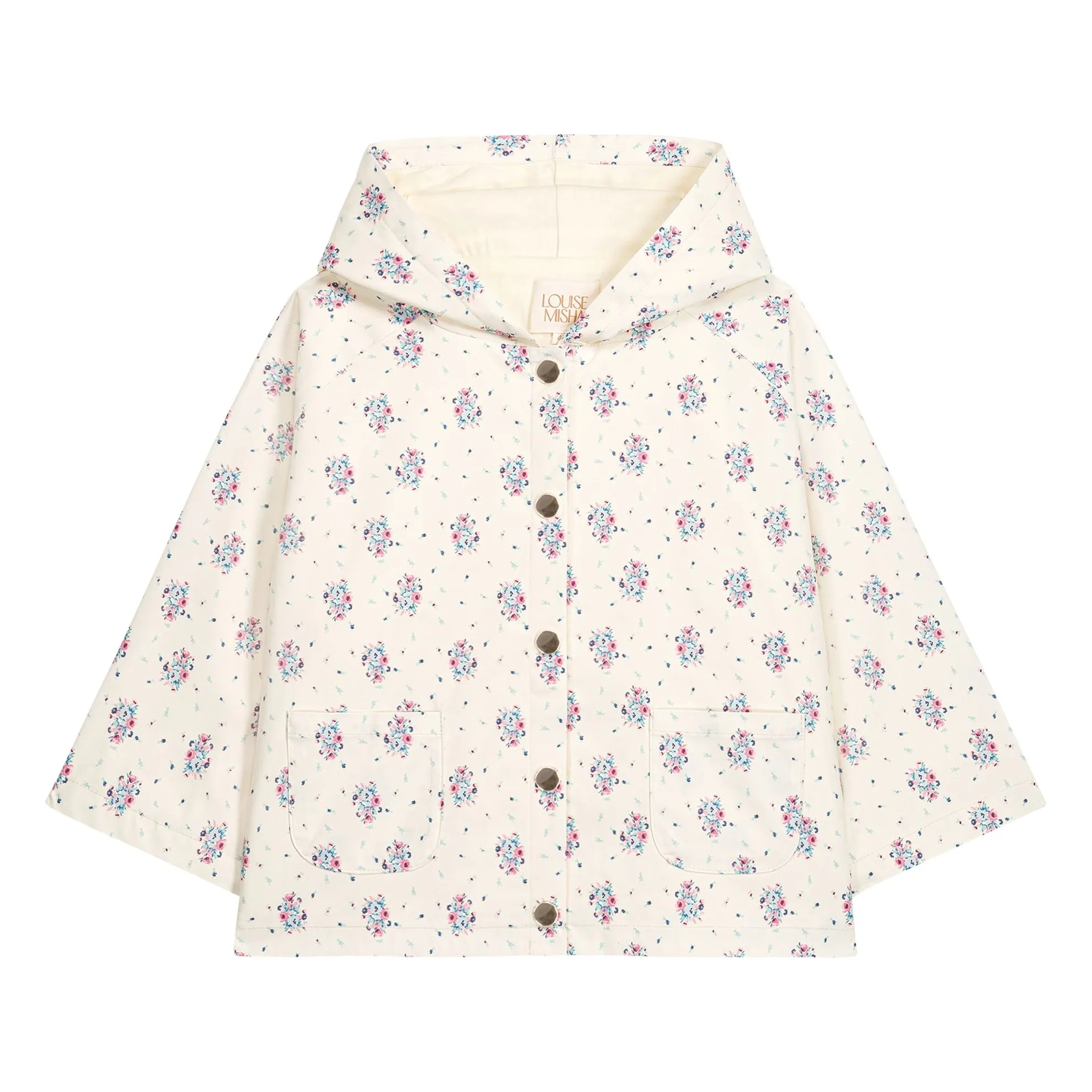 Louise Misha Cream Felvet Fleuri Raincoat