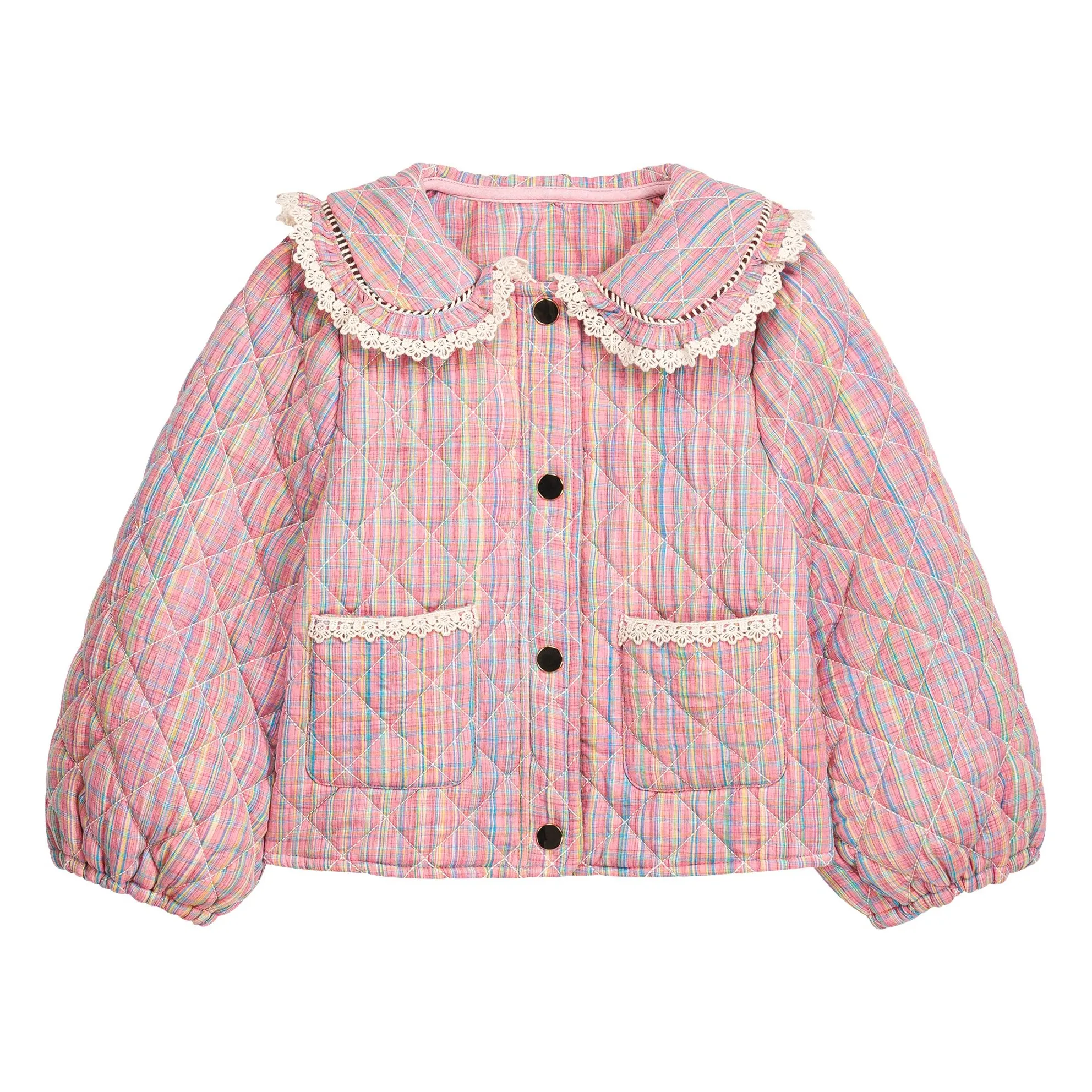 Chaqueta acolchada Joulia Carreaux | Rosa- Imagen del producto n°0