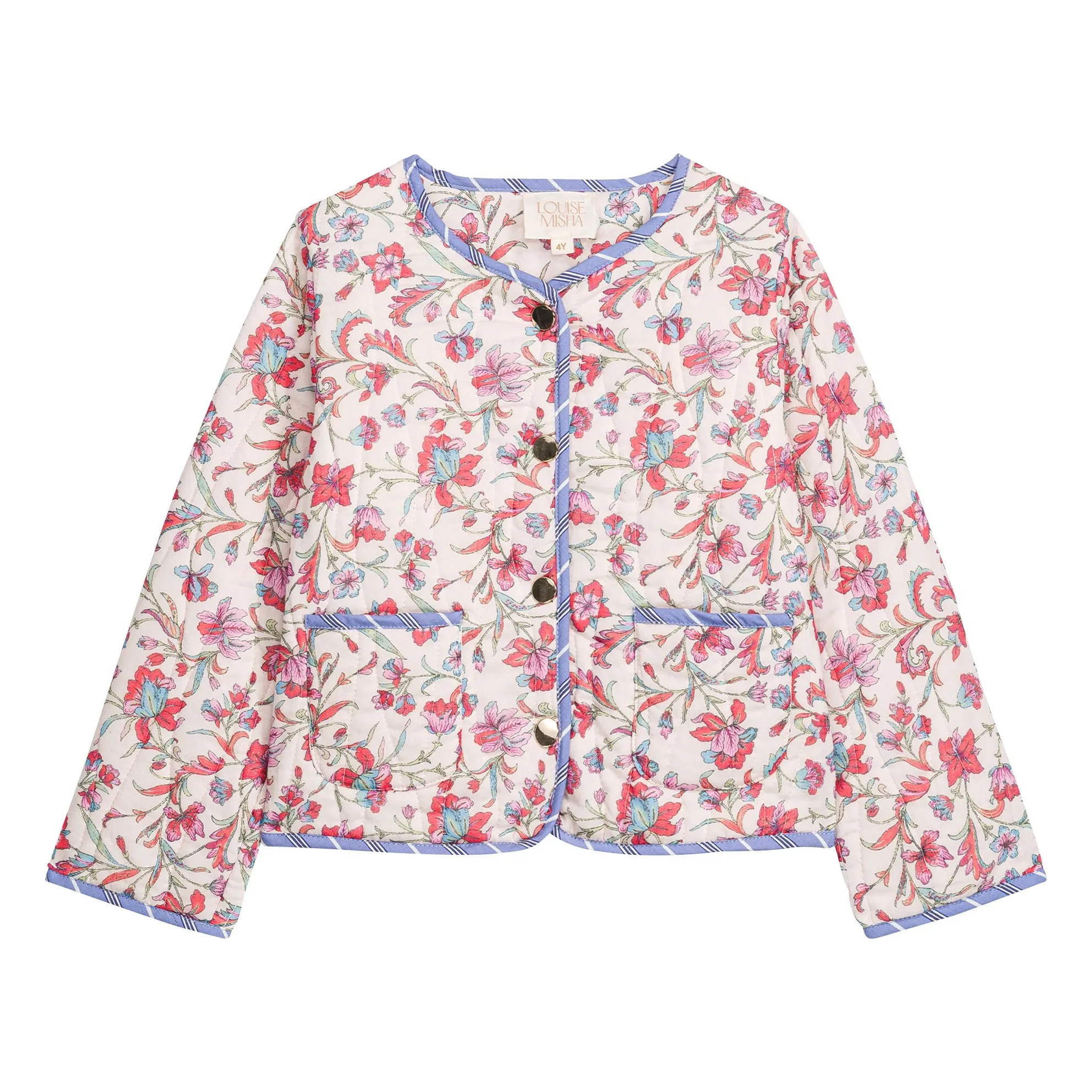 Louise Misha Cream Astrid Fleurie Organic Cotton Quilted Jacket