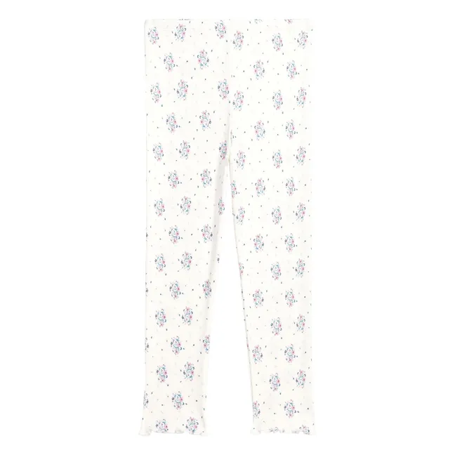 Anandou Floral Ribbed Legging | Cream