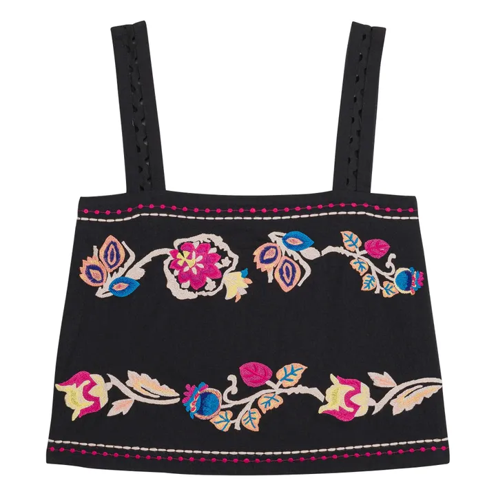 Phaedra Top de algodón orgánico | Negro- Imagen del producto n°0