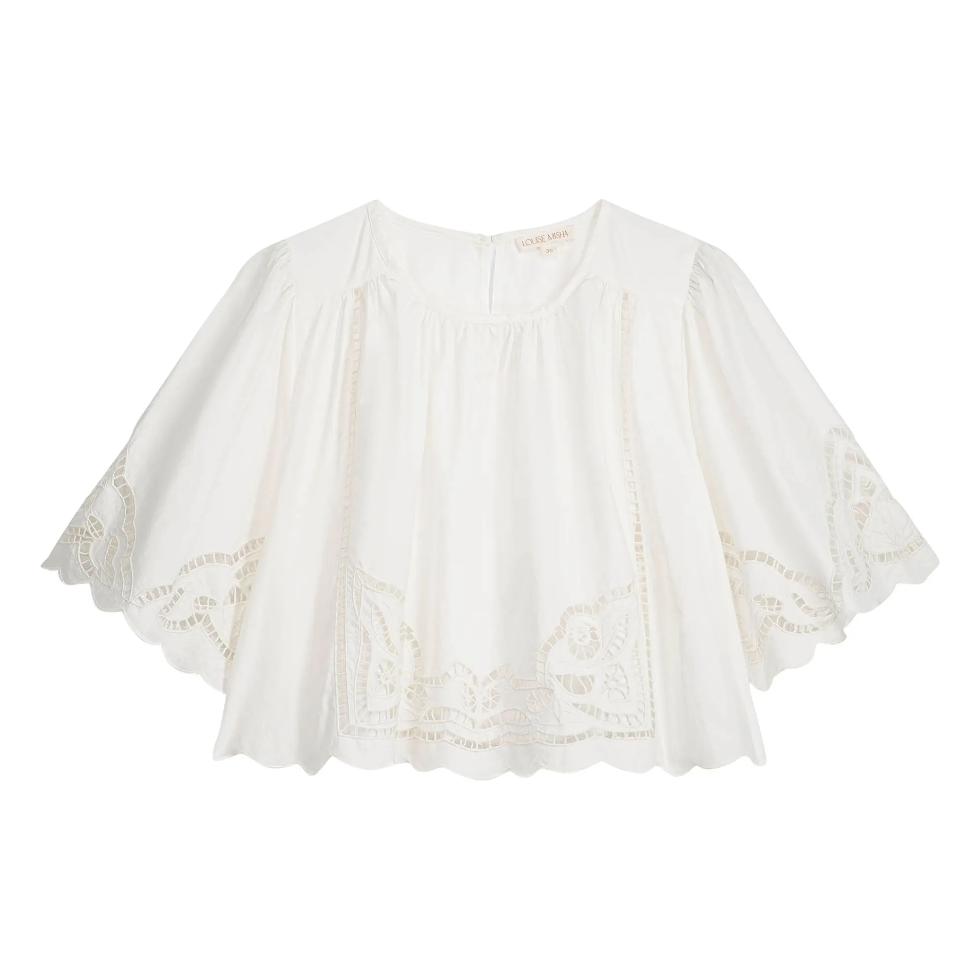 Louise Misha White Louvia Organic Cotton Blouse