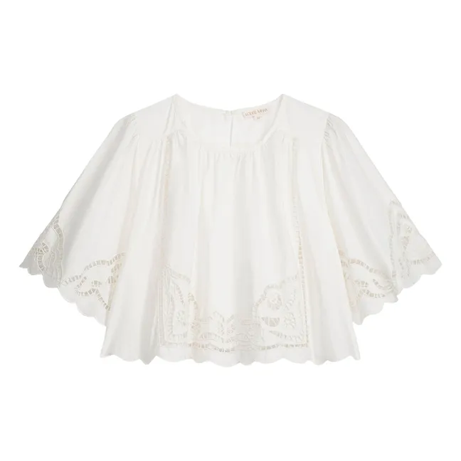 Blusa Louvia de algodón orgánico | Blanco