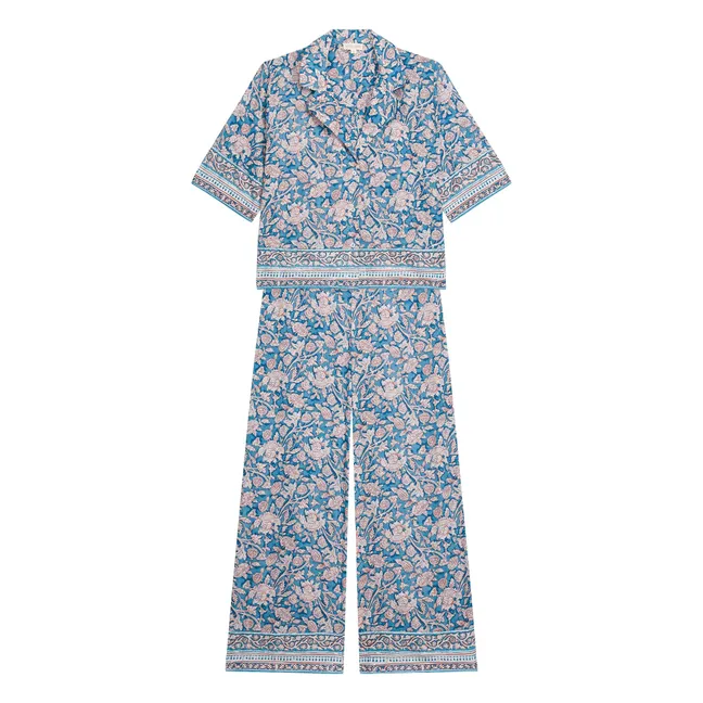 Pijama Louka de algodón orgánico | Azul