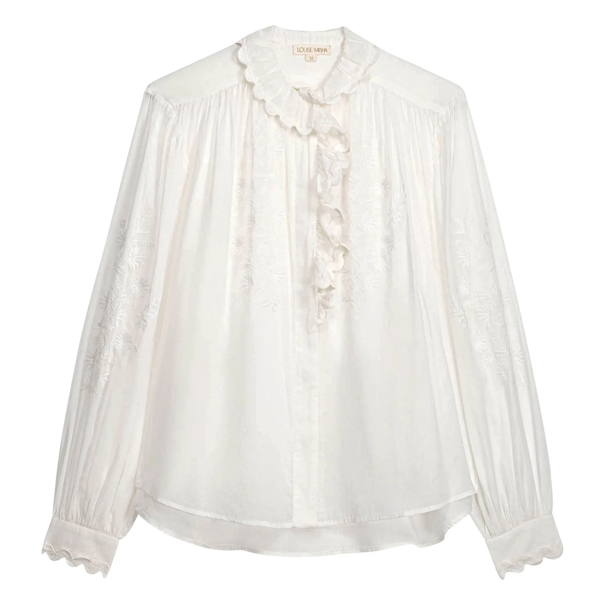 Louise Misha White Cora Organic Cotton Blouse