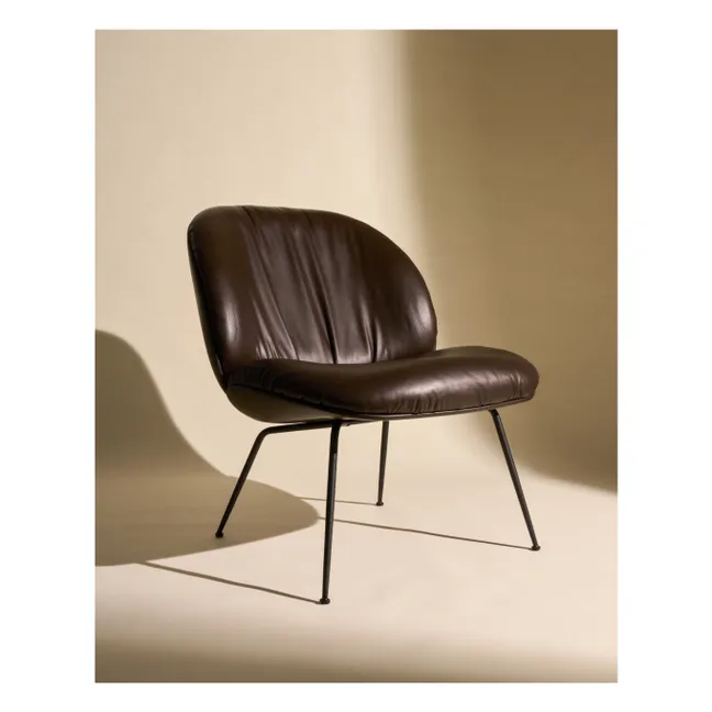 Chaise lounge en cuir Beetle Soft, Gamfratesi | Café