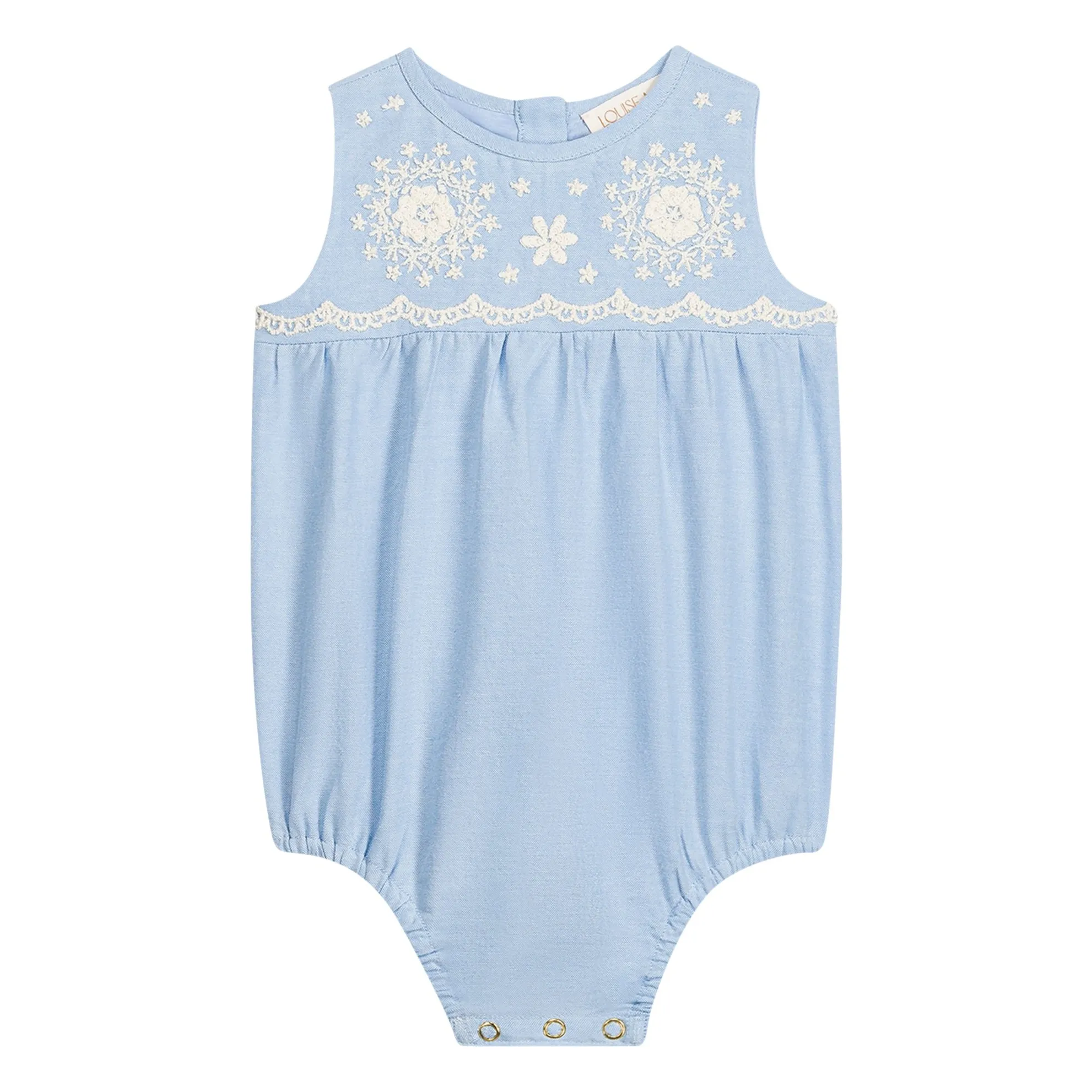 Louise Misha Blue Nushan Organic Cotton Romper