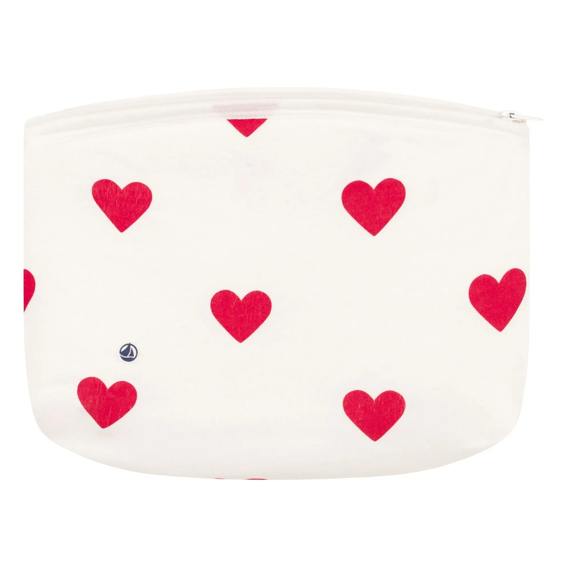 Petit Bateau White Organic Cotton Hearts Pencil Case