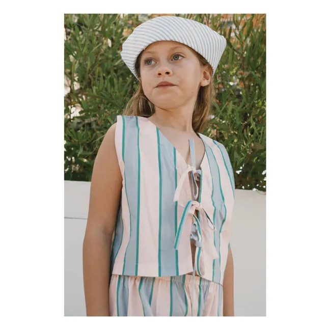 Top Nœuds Rayé | Rose pâle