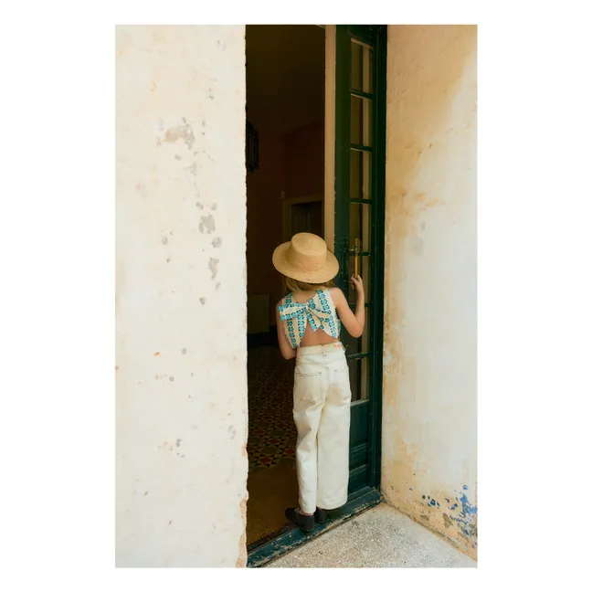 Top Fleuri | Blanc