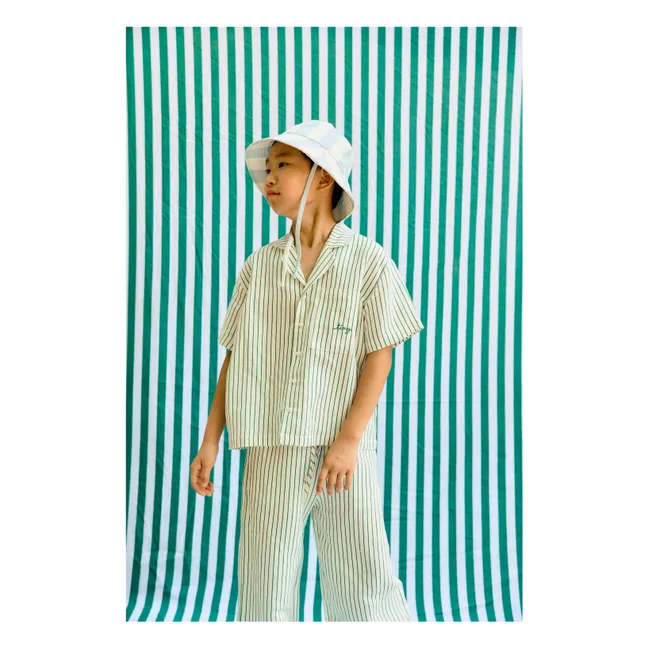Chemise Rayée Lin | Blanc