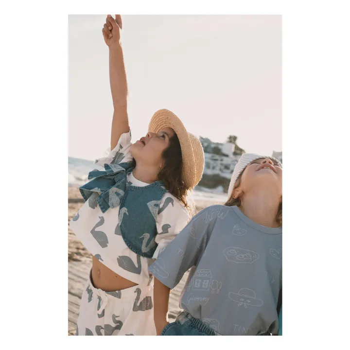 T-shirt Cygnes Tiny Coton Bio | Bleu gris- Image produit n°4