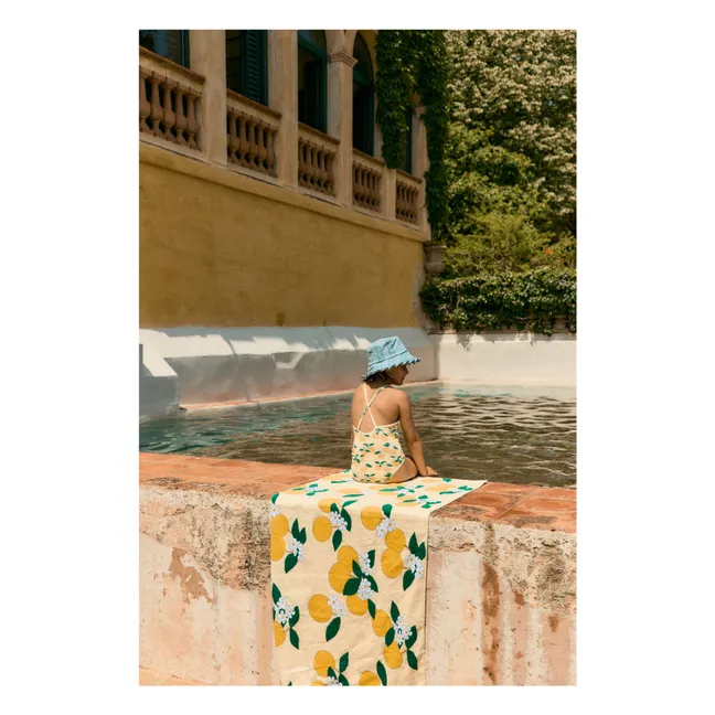 Toalla de playa naranja de algodón ecológico | Amarillo