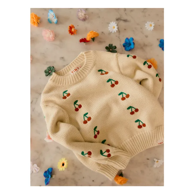 Pull Cerises | Jaune pâle