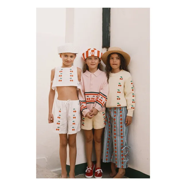 Short Cerises Twill | Blanc