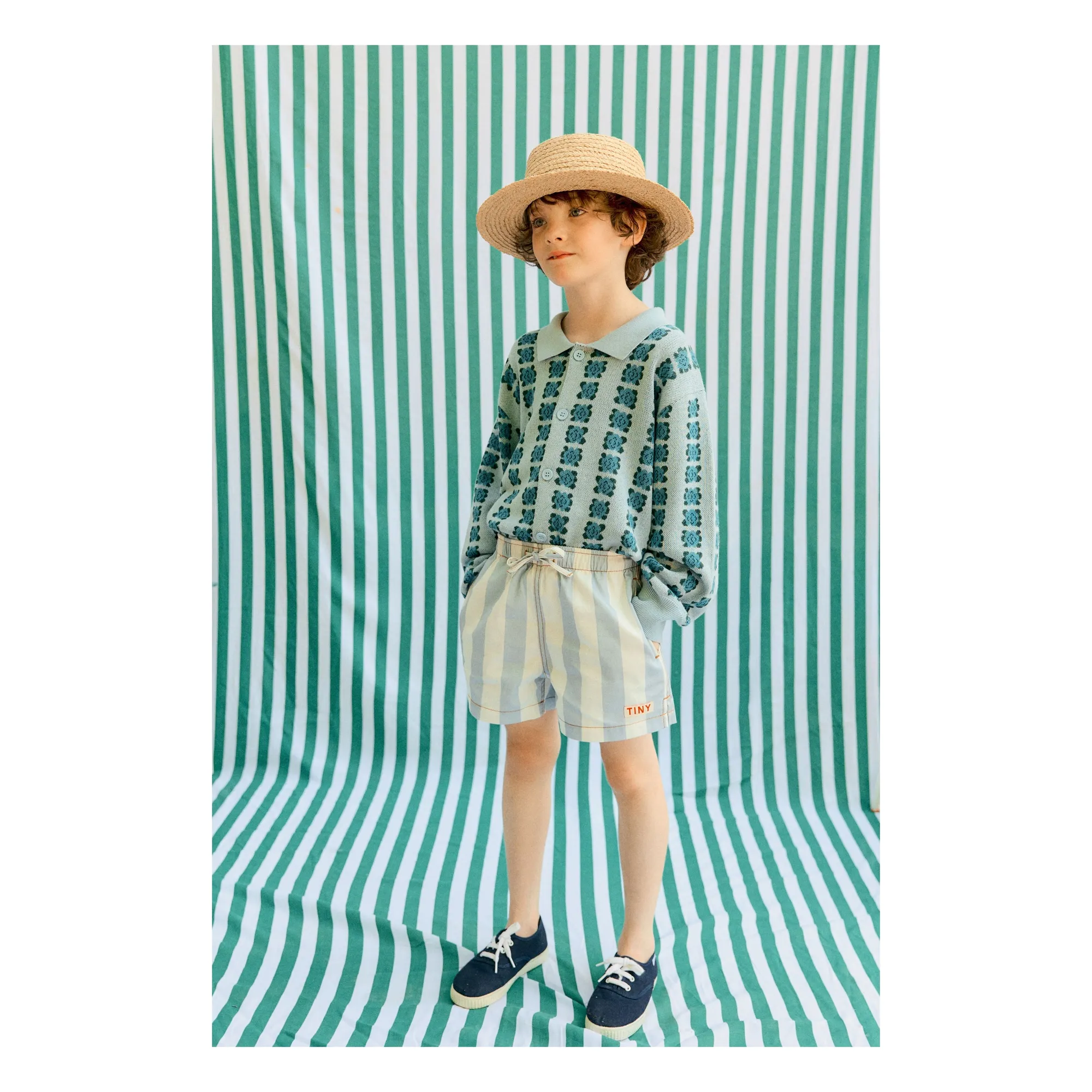 Short Rayé Twill | Bleu- Image produit n°1