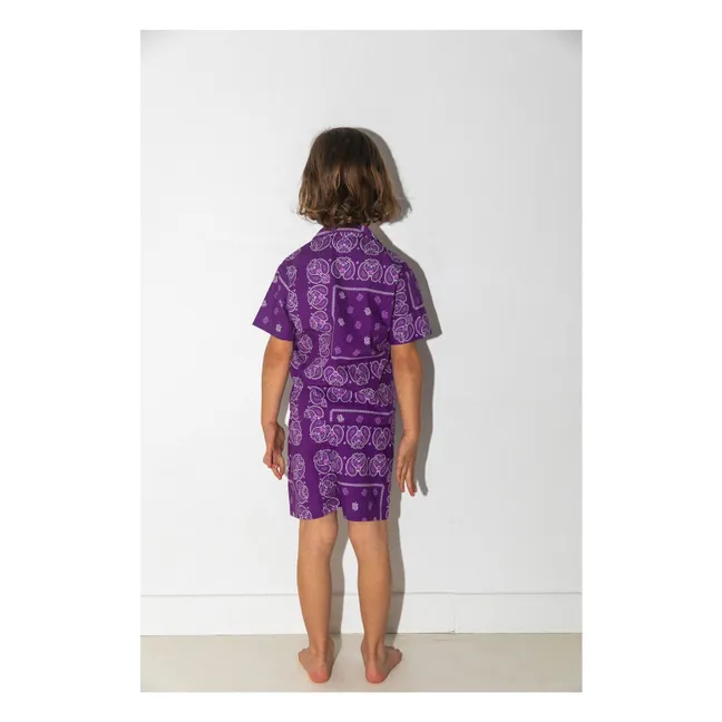 Conjunto de camisa y pantalón corto de popelina Cassis | Violeta